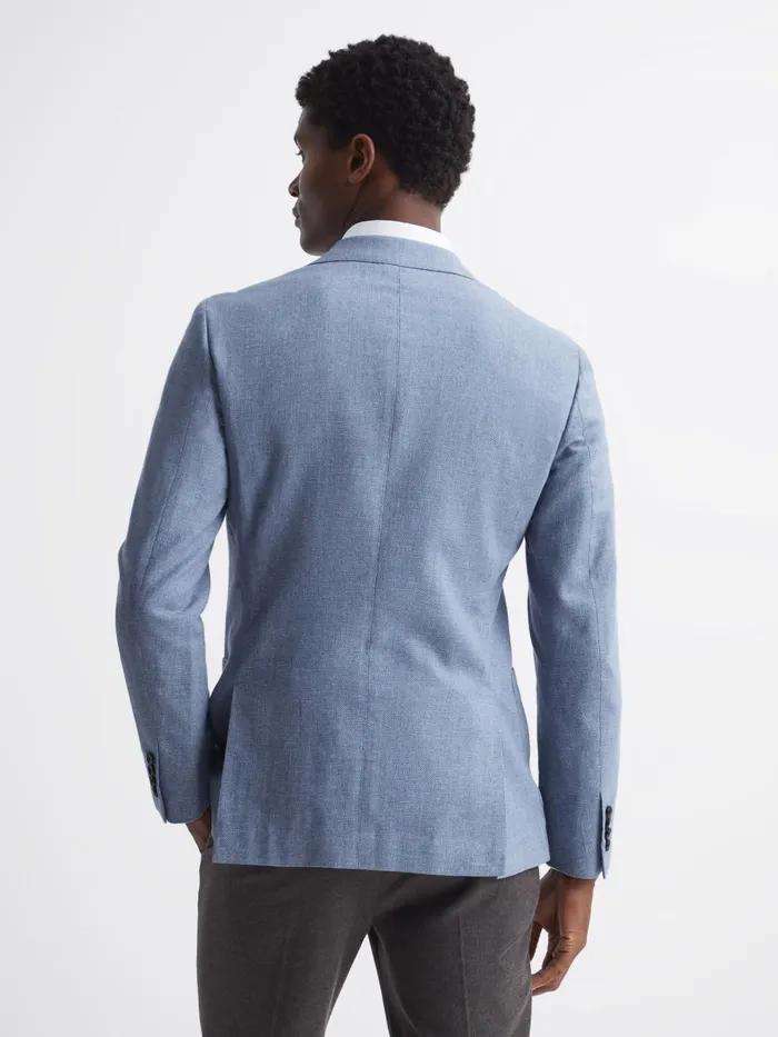 Reiss Blazers Ravenswood Single Breasted Patch Pocket Blazer Soft Blue 8211 Men