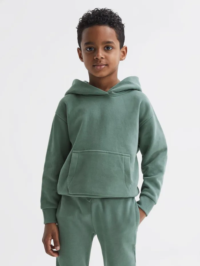 Reiss CoOrds Alexander Oversized Cotton Jersey Hoodie Fern Green 8211 Children Reiss CoOrds Alexander Oversized Cotton Jersey Hoodie Fern Green 8211 Children