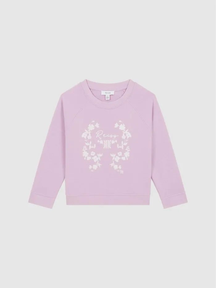 Reiss CoOrds Bessie Motif Crew Neck Jumper Lilac 8211 Children
