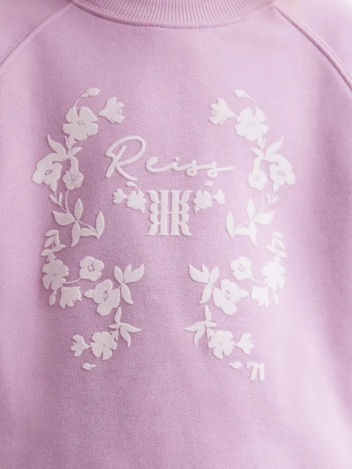 Reiss CoOrds Bessie Motif Crew Neck Jumper Lilac 8211 Children