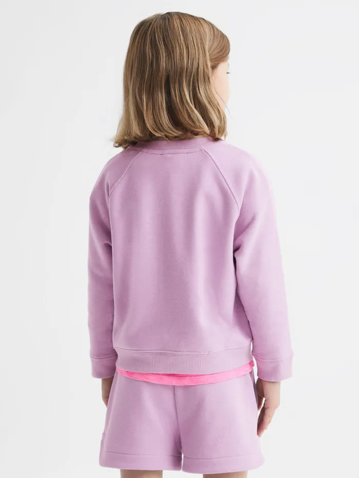 Reiss CoOrds Bessie Motif Crew Neck Jumper Lilac 8211 Children