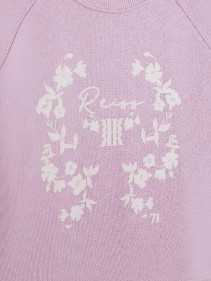 Reiss CoOrds Bessie Motif Crew Neck Jumper Lilac 8211 Children