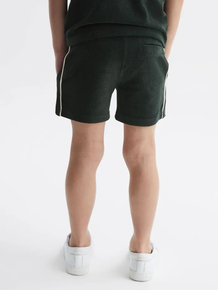Reiss CoOrds Fredericks Towelling Drawstring Shorts Ecru 8211 Children