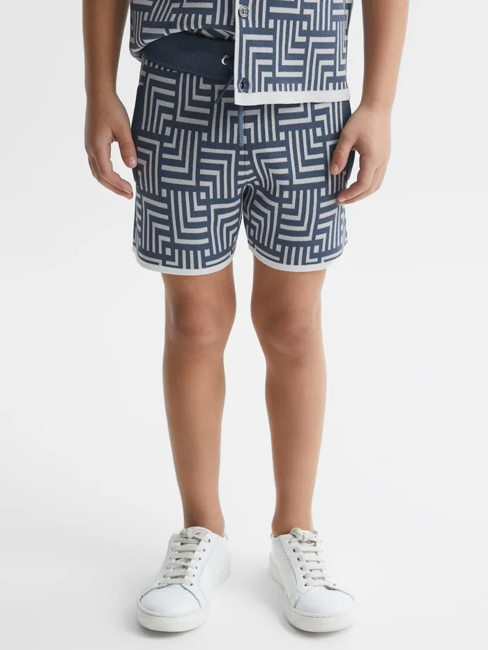 Reiss CoOrds Jazz Abstract Printed Shorts Airforce Blue 8211 Children