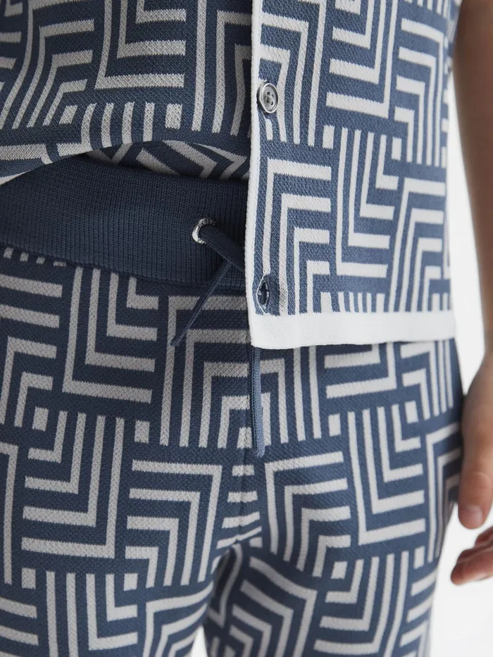 Reiss CoOrds Jazz Abstract Printed Shorts Airforce Blue 8211 Children