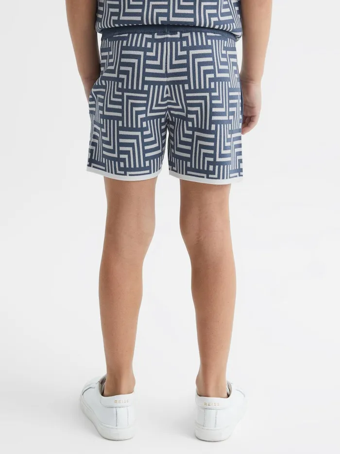 Reiss CoOrds Jazz Abstract Printed Shorts Airforce Blue 8211 Children