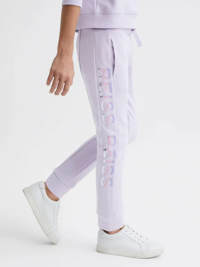 Reiss CoOrds Maria Sequin Joggers Lilac 8211 Children