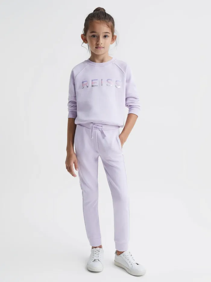 Reiss CoOrds Maria Sequin Joggers Lilac 8211 Children