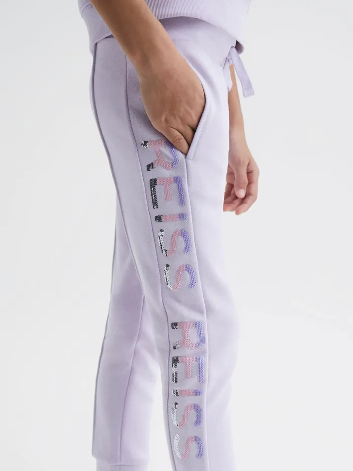 Reiss CoOrds Maria Sequin Joggers Lilac 8211 Children