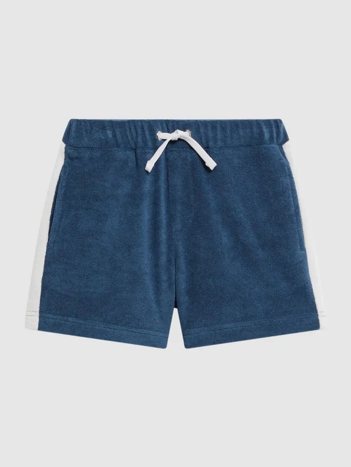 Reiss CoOrds Marine Towelling Drawstring Shorts Cobalt Blue 8211 Children