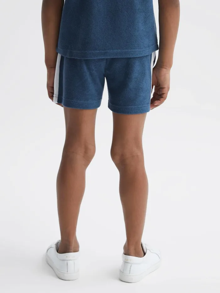 Reiss CoOrds Marine Towelling Drawstring Shorts Cobalt Blue 8211 Children