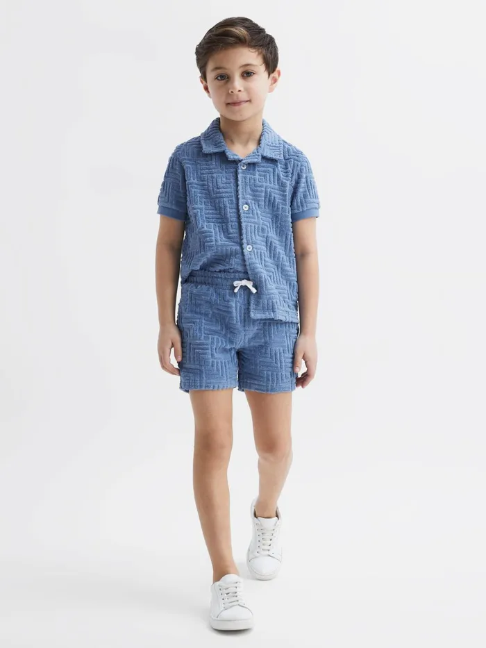 Reiss CoOrds Miami Terry Towelling Shorts Airforce Blue 8211 Children