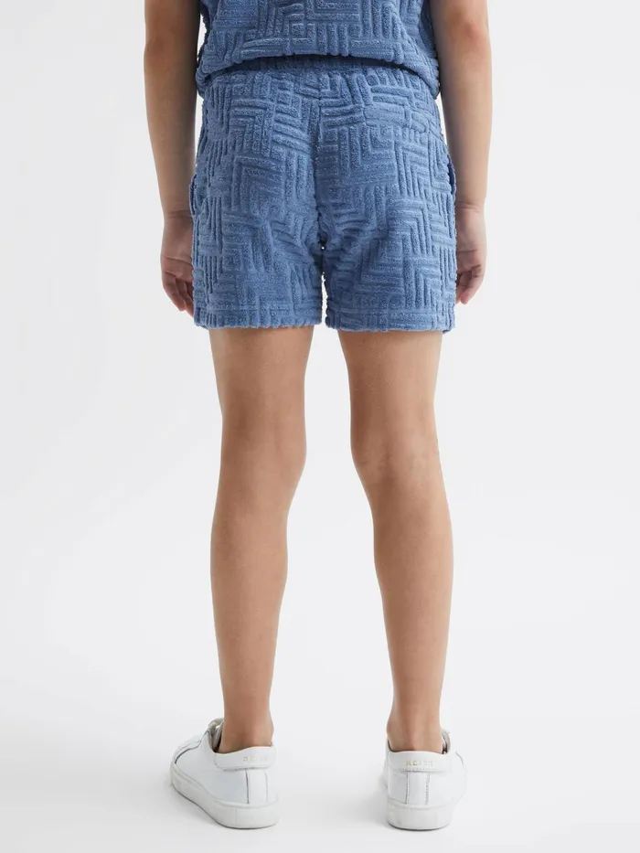 Reiss CoOrds Miami Terry Towelling Shorts Airforce Blue 8211 Children