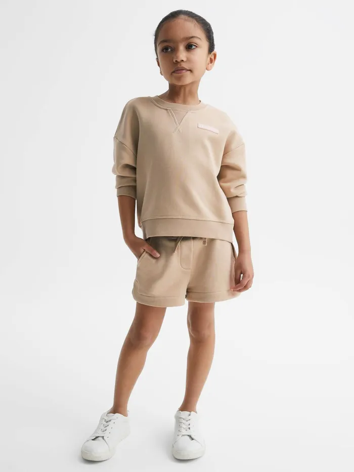 Reiss CoOrds Nina Floral Print Set 8211 Sweatshirt And Shorts Camel 8211 Children Reiss CoOrds Nina Floral Print Set 8211 Sweatshirt And Shorts Camel 8211 Children