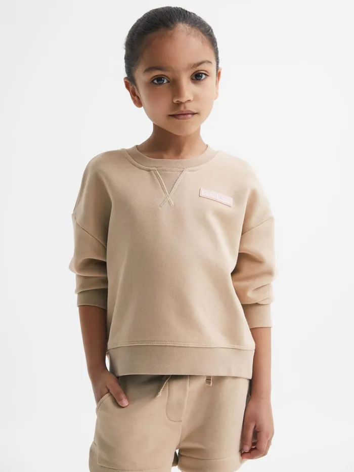 Reiss CoOrds Nina Floral Print Set 8211 Sweatshirt And Shorts Camel 8211 Children