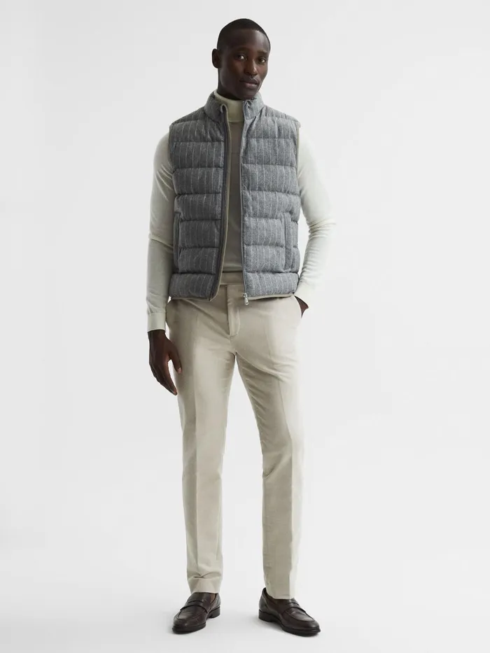 Reiss Coats and Jackets Banks Quilted Gilet Grey 8211 Men