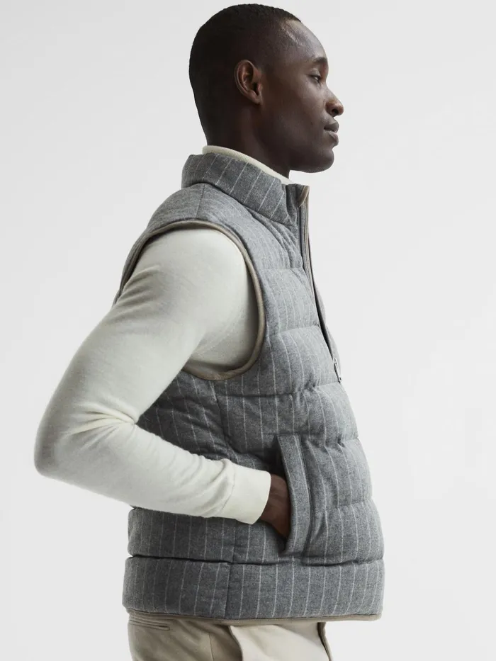 Reiss Coats and Jackets Banks Quilted Gilet Grey 8211 Men