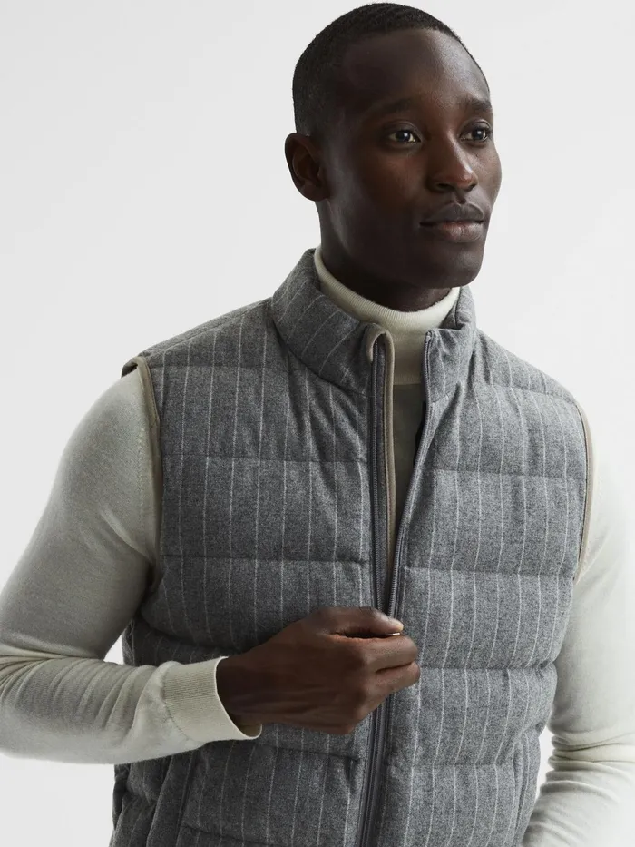 Reiss Coats and Jackets Banks Quilted Gilet Grey 8211 Men