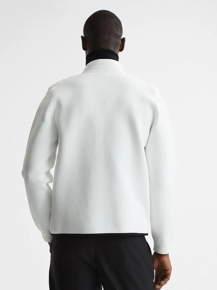 Reiss Coats and Jackets Chiltern Hybrid Funnel Neck Jacket White 8211 Men