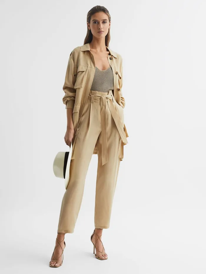 Reiss Coats and Jackets Joanie Relaxed Fit Utility Jacket Neutral 8211 Women