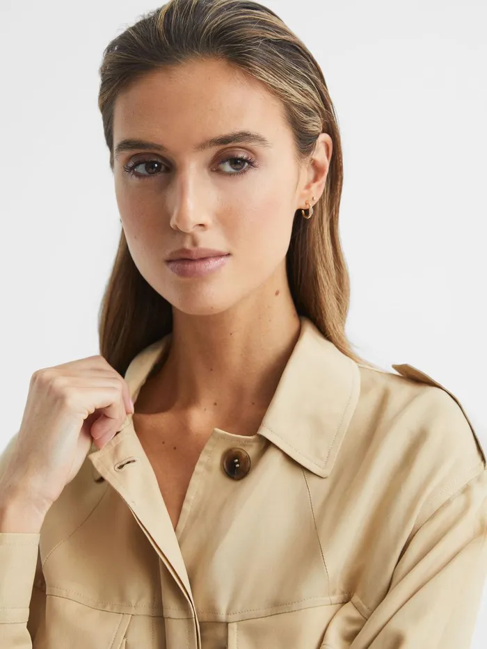 Reiss Coats and Jackets Joanie Relaxed Fit Utility Jacket Neutral 8211 Women