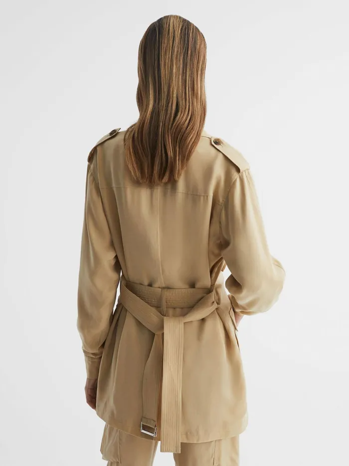 Reiss Coats and Jackets Joanie Relaxed Fit Utility Jacket Neutral 8211 Women