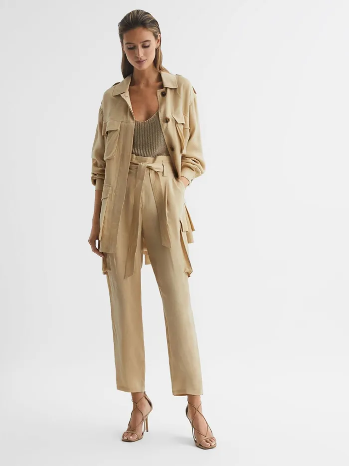 Reiss Coats and Jackets Joanie Relaxed Fit Utility Jacket Neutral 8211 Women