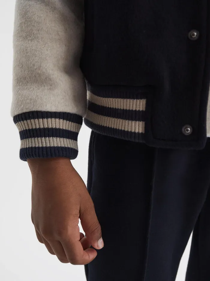 Reiss Coats and Jackets Kansas Varsity Bomber Jacket Navy 8211 Children