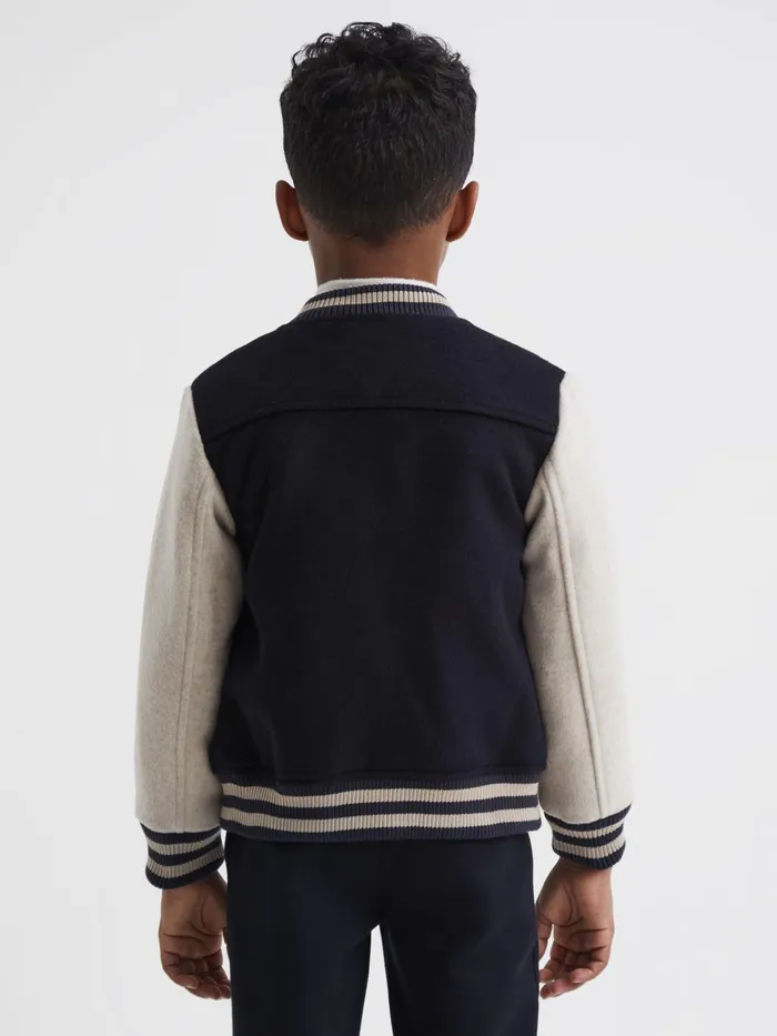 Reiss Coats and Jackets Kansas Varsity Bomber Jacket Navy 8211 Children