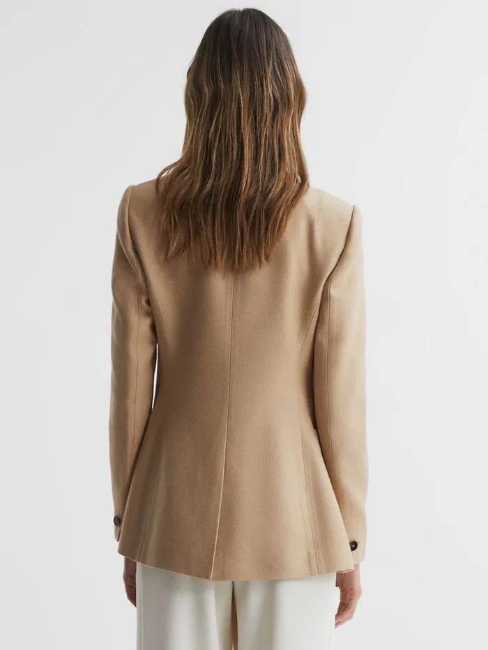 Reiss Coats and Jackets Larsson Double Breasted Twill Blazer Camel 8211 Women