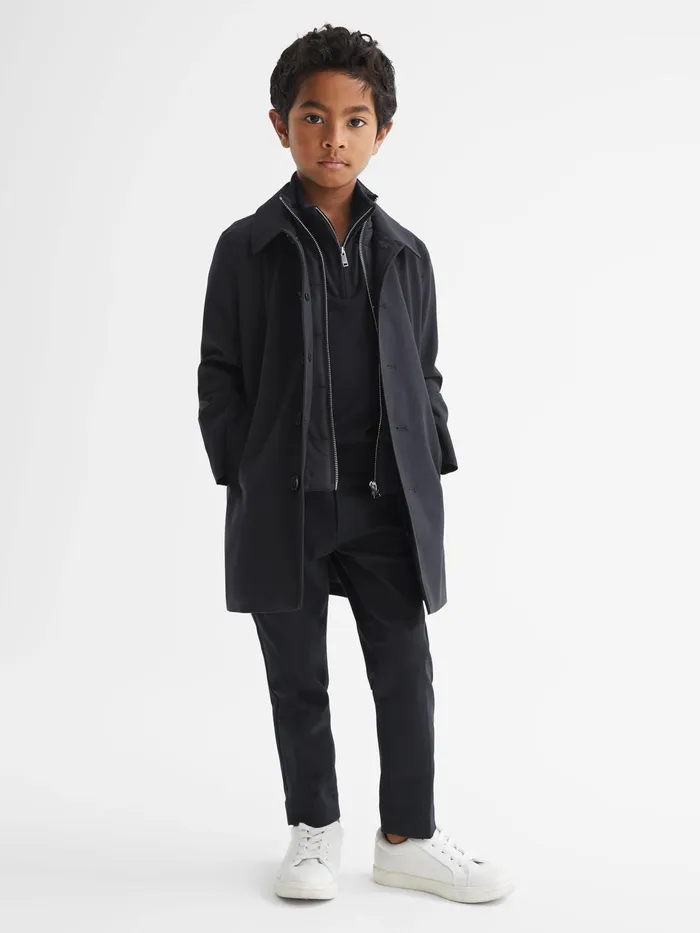 Reiss Coats and Jackets Perrin Mac With Zip Through Funnel Neck Insert Navy 8211 Children Reiss Coats and Jackets Perrin Mac With Zip Through Funnel Neck Insert Navy 8211 Children