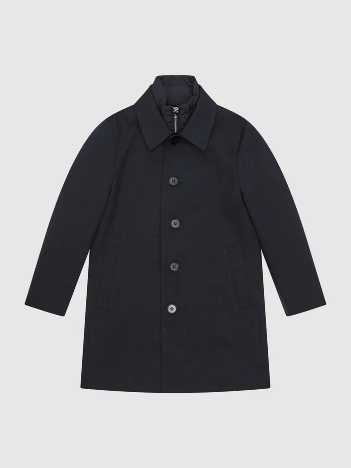 Reiss Coats and Jackets Perrin Mac With Zip Through Funnel Neck Insert Navy 8211 Children