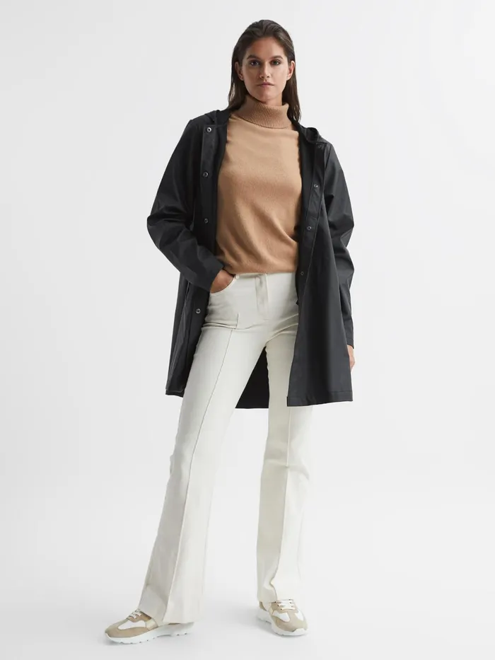 Reiss Coats and Jackets Rains Rains Hooded Aline Jacket Black 8211 Women