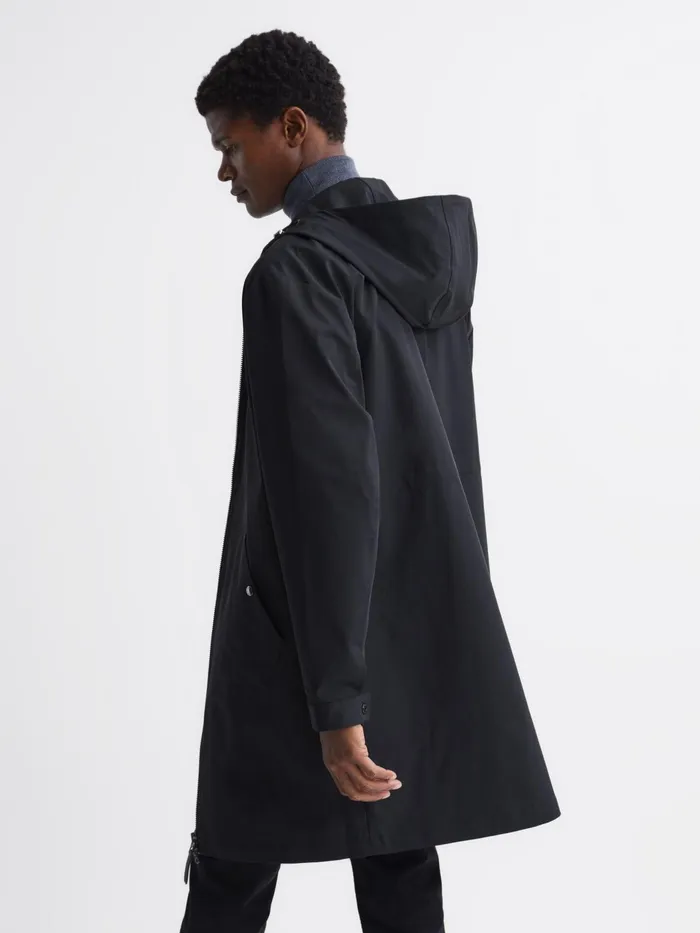 Reiss Coats and Jackets Sidahn Hooded Parker Black 8211 Men
