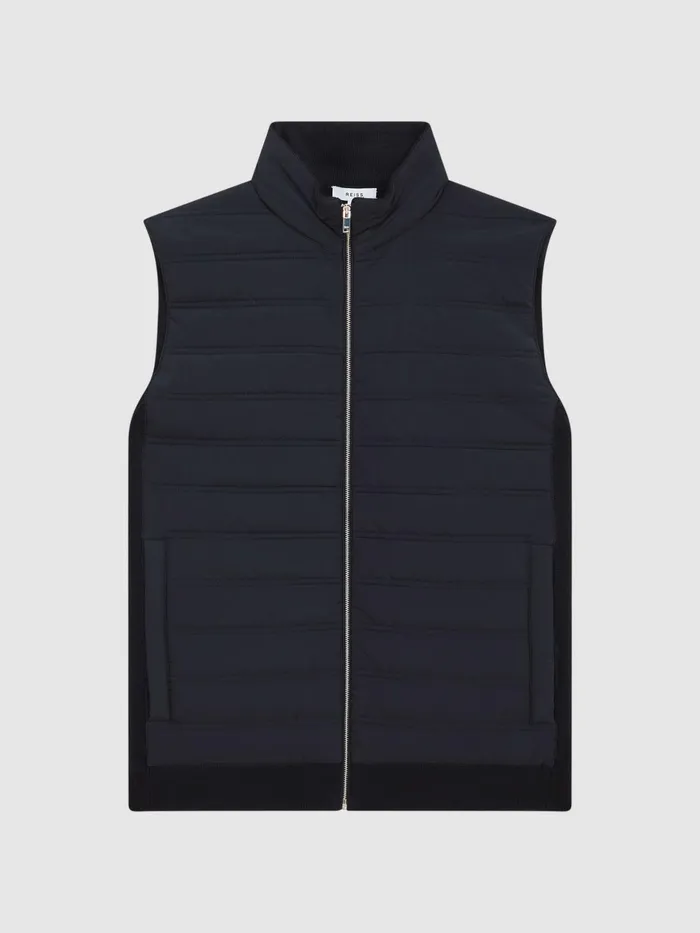 Reiss Coats and Jackets William Quilted Gilet Navy 8211 Men