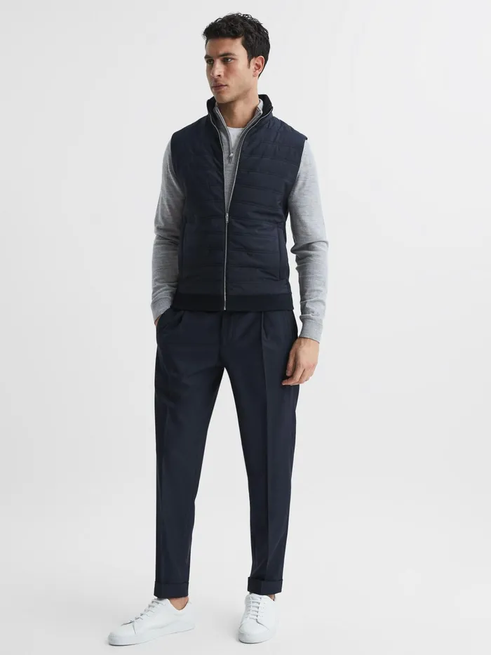 Reiss Coats and Jackets William Quilted Gilet Navy 8211 Men