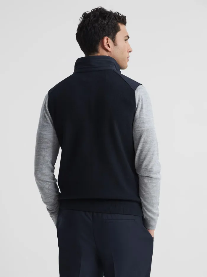 Reiss Coats and Jackets William Quilted Gilet Navy 8211 Men