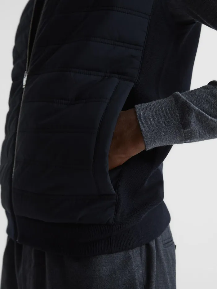Reiss Coats and Jackets William Quilted Gilet Navy 8211 Men