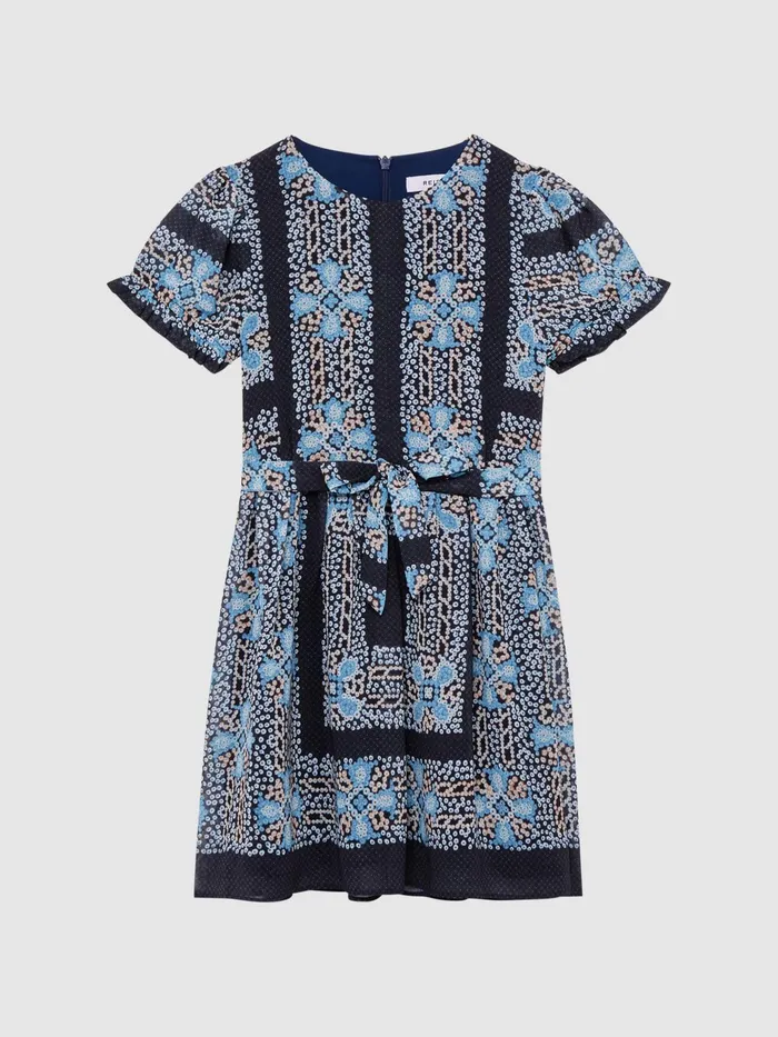 Reiss Dresses and Jumpsuits Alianna Floral Print Puff Sleeve Dress Navy 8211 Children