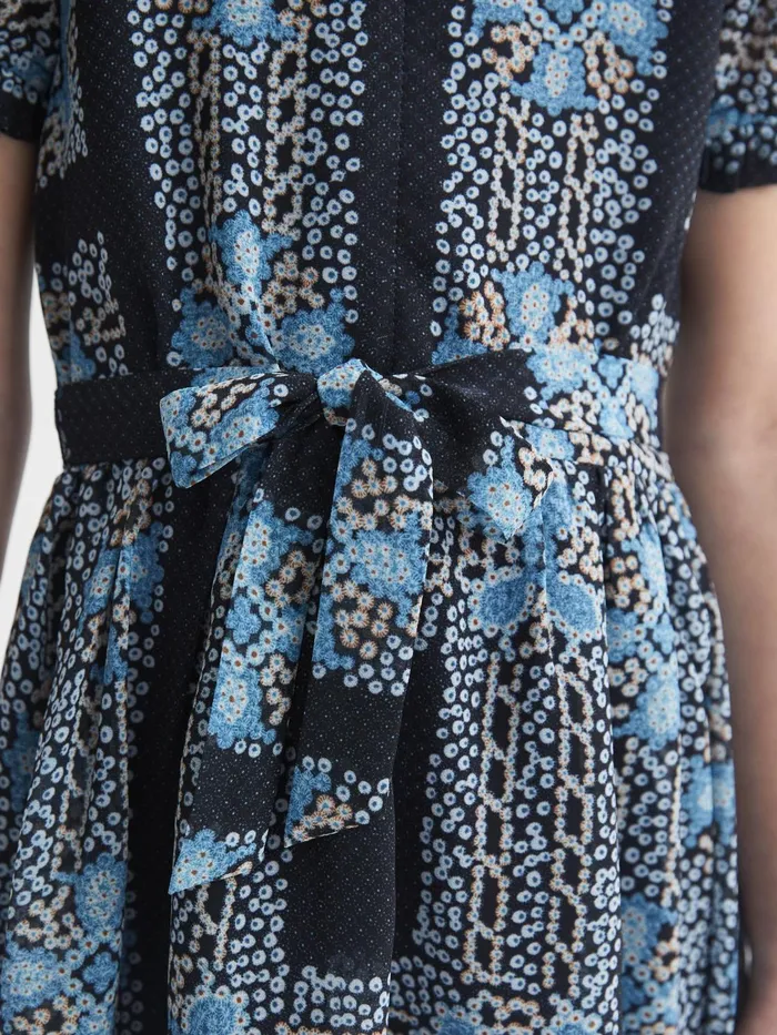 Reiss Dresses and Jumpsuits Alianna Floral Print Puff Sleeve Dress Navy 8211 Children