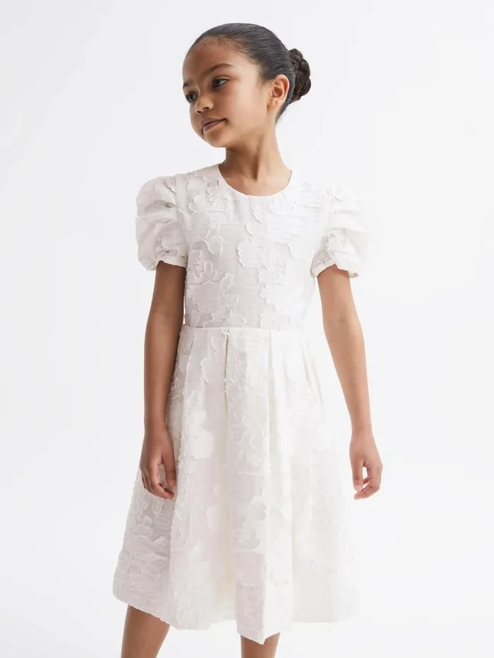 Reiss Dresses and Jumpsuits Amalie Floral Print Textured Dress Ivory 8211 Children