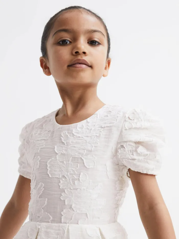 Reiss Dresses and Jumpsuits Amalie Floral Print Textured Dress Ivory 8211 Children