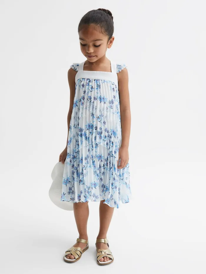 Reiss Dresses and Jumpsuits Aster Floral Printed Pleated Dress Blue Print 8211 Children Reiss Dresses and Jumpsuits Aster Floral Printed Pleated Dress Blue Print 8211 Children