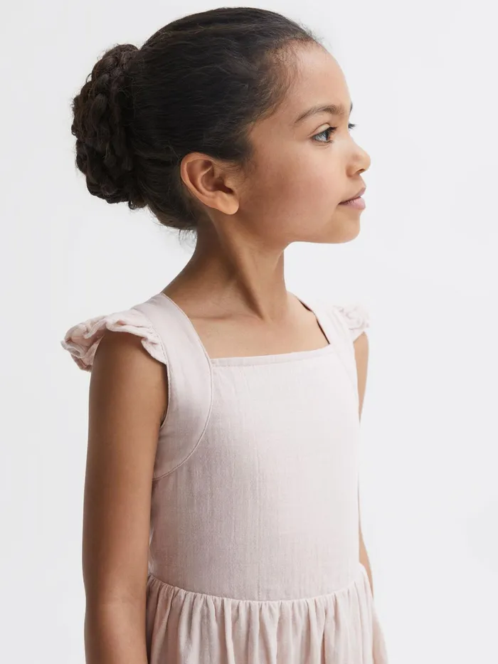 Reiss Dresses and Jumpsuits Cerys Cotton Cross Back Dress Pink 8211 Children