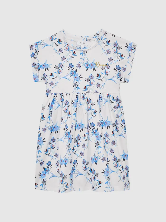 Reiss Dresses and Jumpsuits Dahlia Floral Print Jersey Dress Blue Print 8211 Children