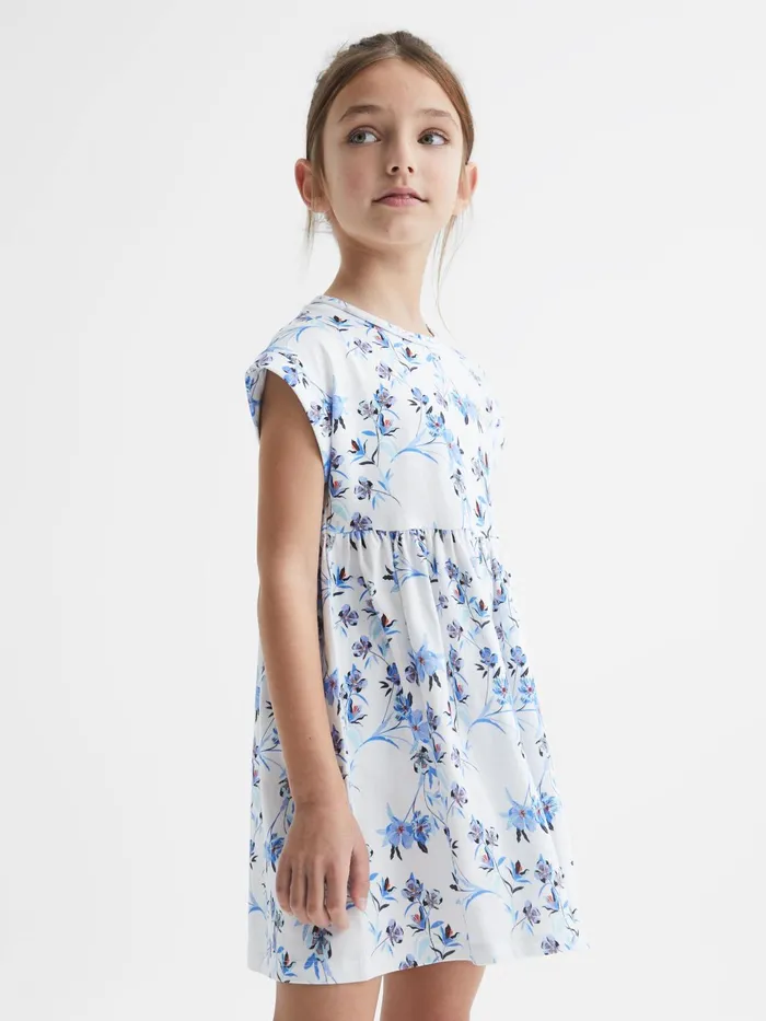 Reiss Dresses and Jumpsuits Dahlia Floral Print Jersey Dress Blue Print 8211 Children