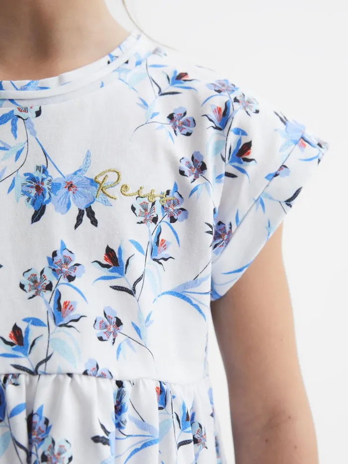 Reiss Dresses and Jumpsuits Dahlia Floral Print Jersey Dress Blue Print 8211 Children