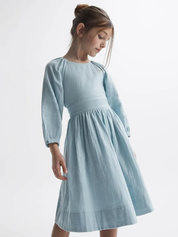Reiss Dresses and Jumpsuits Hannah Cotton Bow Back Dress Blue 8211 Children