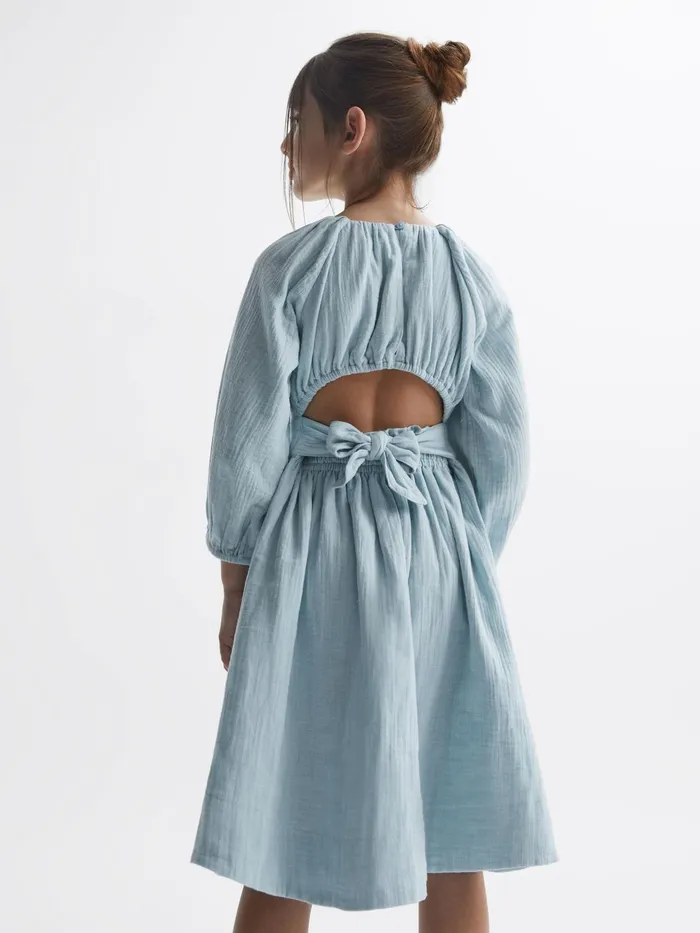 Reiss Dresses and Jumpsuits Hannah Cotton Bow Back Dress Blue 8211 Children