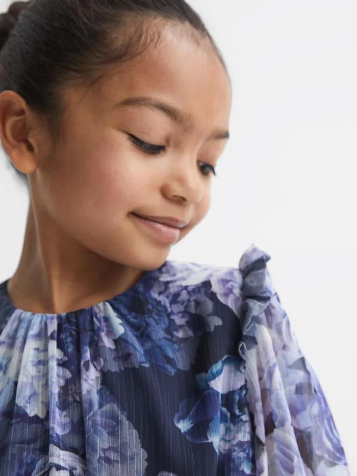 Reiss Dresses and Jumpsuits Henrietta Printed Tiered Dress Blue Print 8211 Children